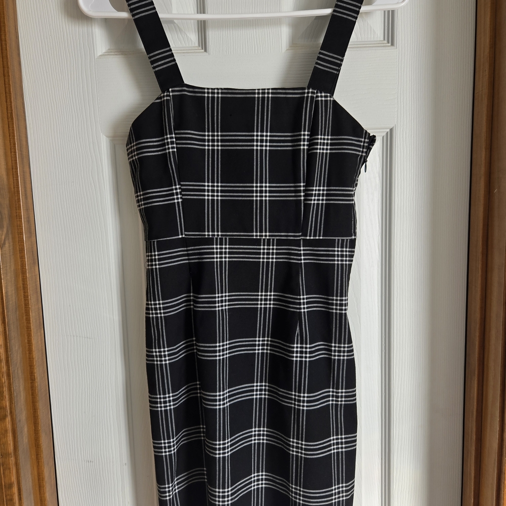 H&M Black and White Checkered Mini Dress